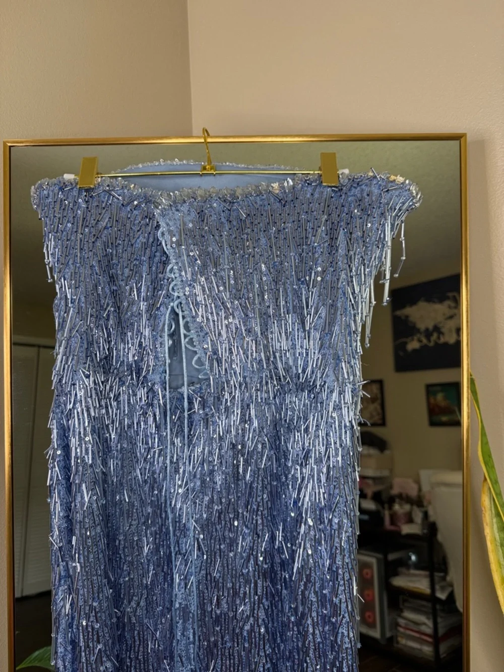Albina Dyla Sapphire Gleam Strapless Sequin Column Dress - Picture 10 of 12